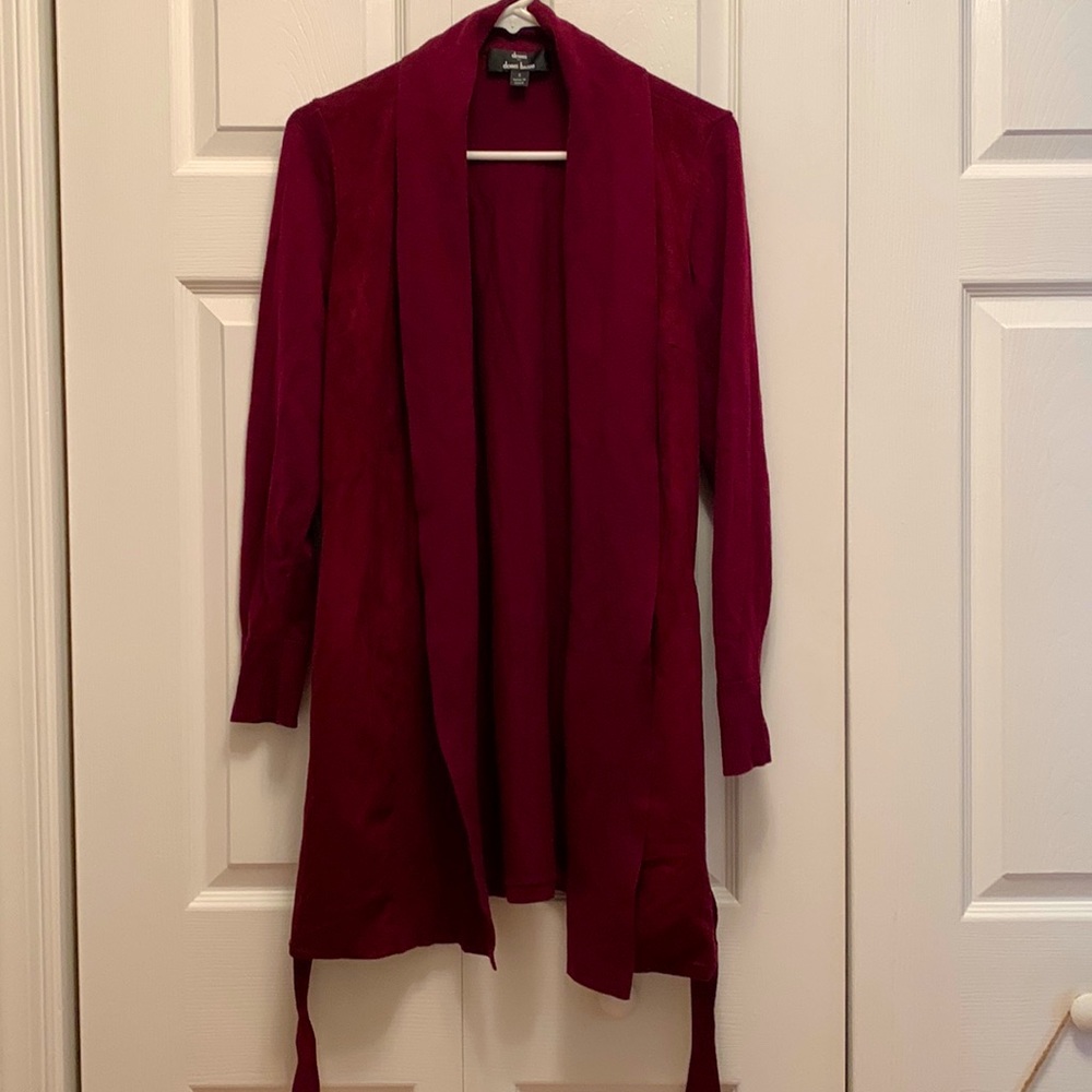 Maroon Dennis Basso Long Cardigan